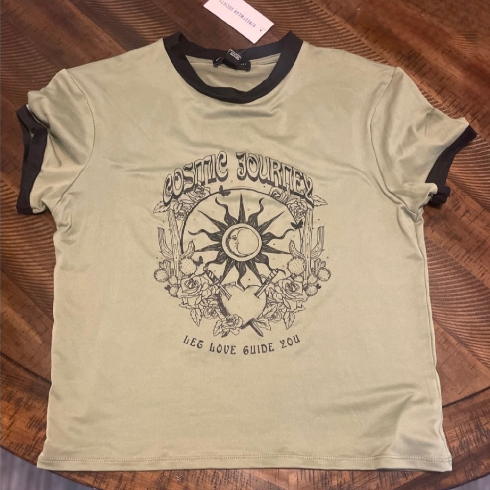 Baby soft green graphic tee